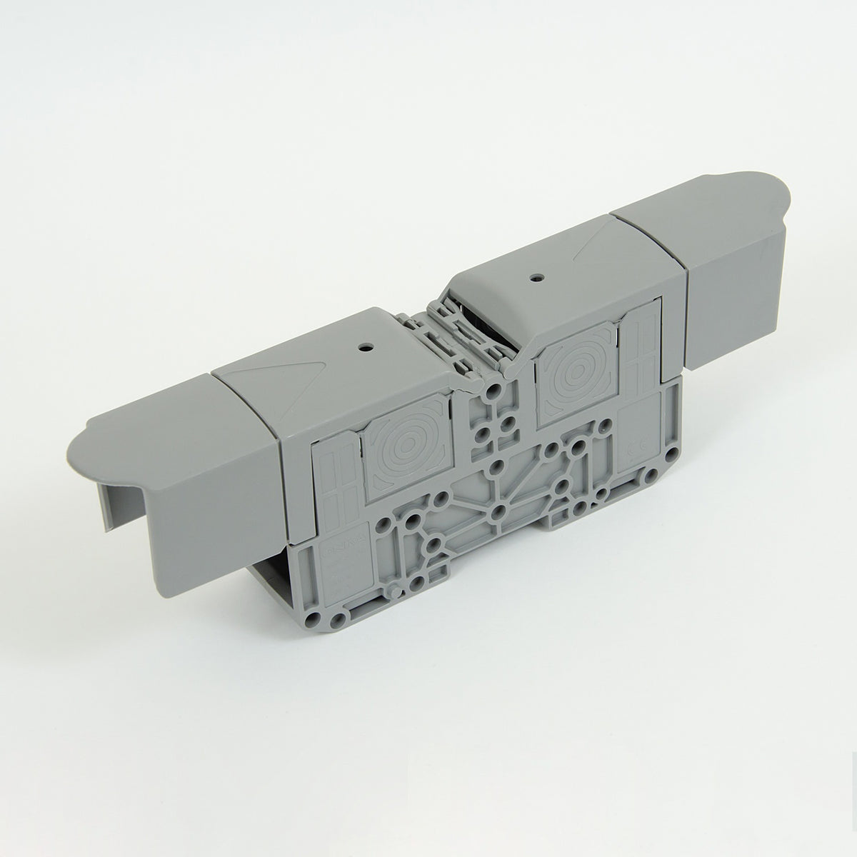 ONKA 120mm2 M10 Terminal box for screw rails Terminal box for DIN rails with protective cover, gray, 1030073