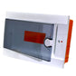 ARS Modular Distribution Board 9 MOD (9 fuses), plastic distribution cabinet for concealed installation, transparent door IP40, 341215
