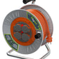 Professional metal winch with copper cable 3x2.5 mm2, IP44 with overload protection, current 16 A French type with 4 sockets, length 50M, cable color: orange