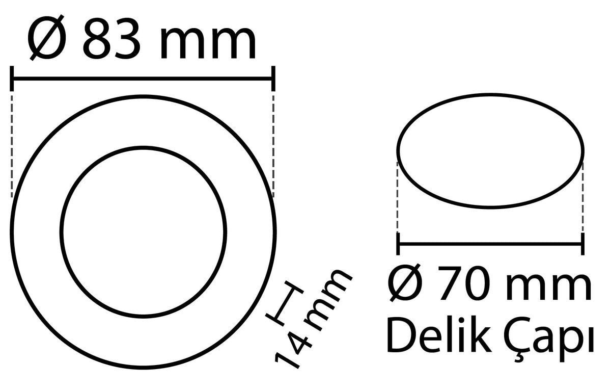 2 pcs - round LED panel 3W / 270Lm warm white round for recessed installation (included power supply) 3200K YL10-0301