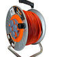 Professional metal winch with copper cable 3x2.5 mm2, IP44 with overload protection, current 16 A French type with 4 sockets, length 50M, cable color: orange