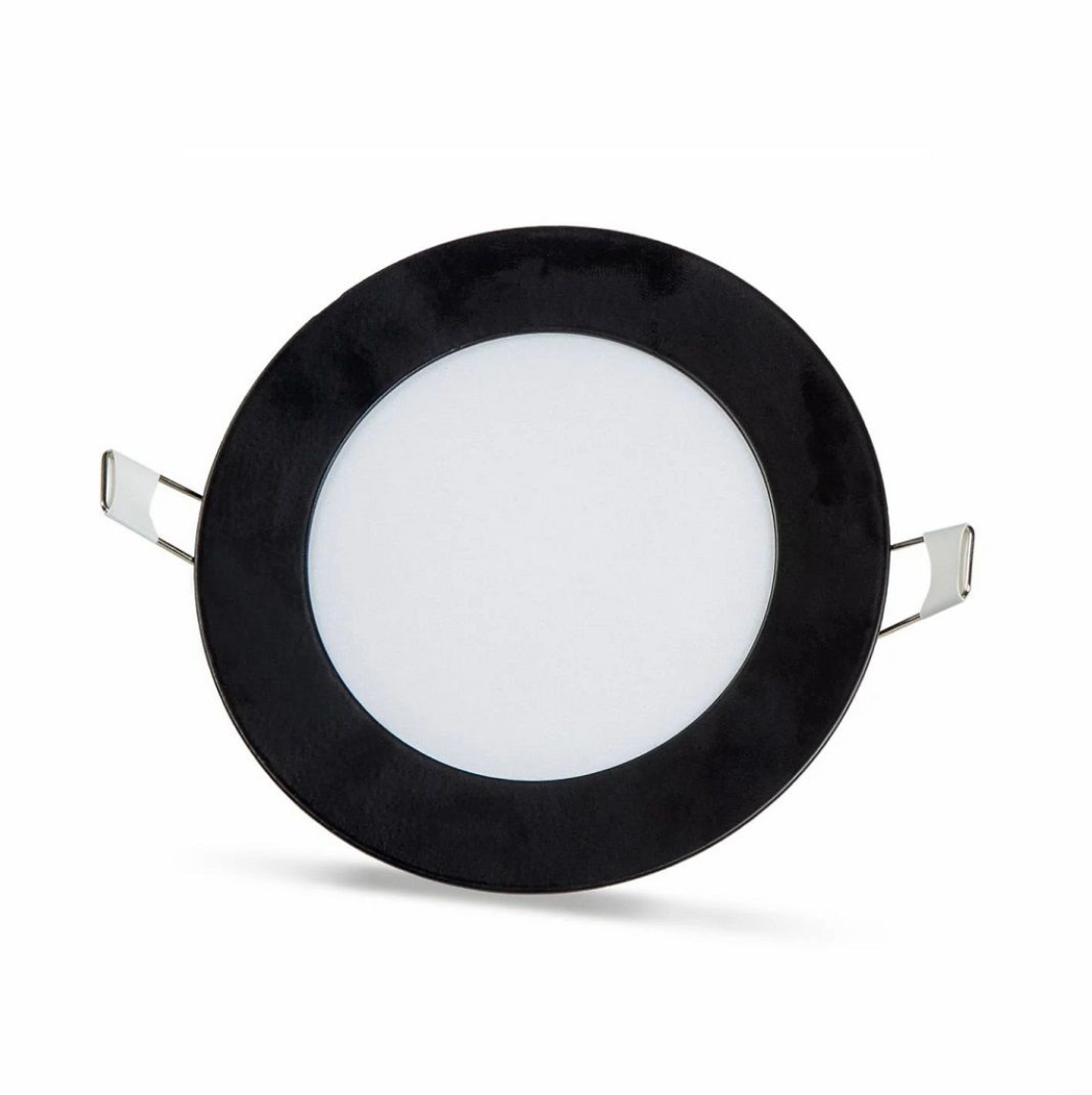 2 pcs - round LED panel 6W / 540Lm cool white black frame round for recessed installation (included power supply) 6500K YL10-0600-S