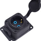 Black "rubber" socket for surface mounting 250V, 16A, IP44, SCHUKO 2P+Z, 1KMP-F, Bylion