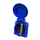 Херметичен контакт 2P+Z, 230/220V, със заземяване, IP44, с капак, син, 250V Schuko