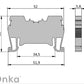 ONKA 2.5 mm2 spring connector for DIN rail, terminal for DIN rail, 2-wire, gray, 1020016