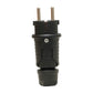 Black rubber plug IP54, 250v 16a on cable, Uni-Schuko (double grounding), 2P+E, REF, Bylion