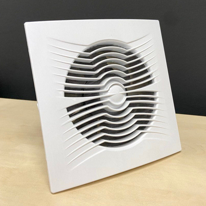 ARS-White wall axial fan for bathroom/toilet, white, with silent grille, 100 mm, 90 m3/h, 340041