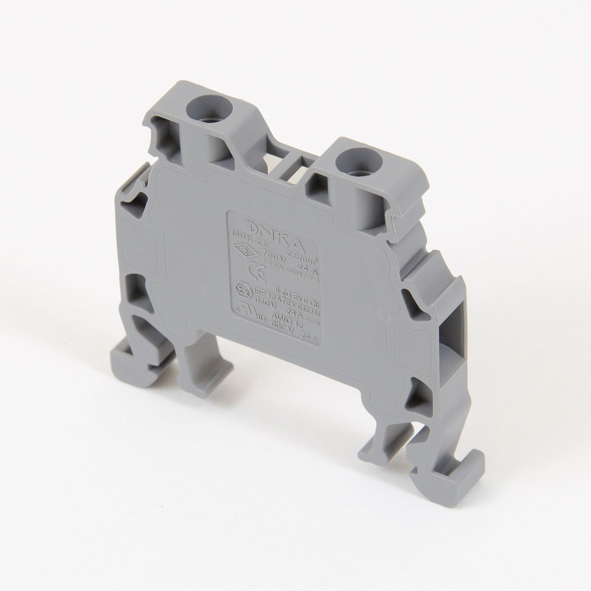 ONKA 2.5 mm2 Terminal box for screw rails Terminal box for DIN rails 2-wire gray, 1010012