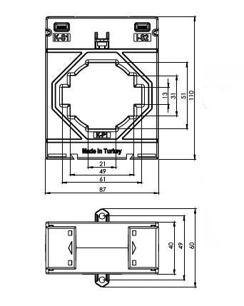 Токов трансформатор ONKA - ТОКОВ ТРАНСФОРМАТОР 600/5A, 60 мм, клас 0.5S, 5VA (TK606005304 / 80011767)