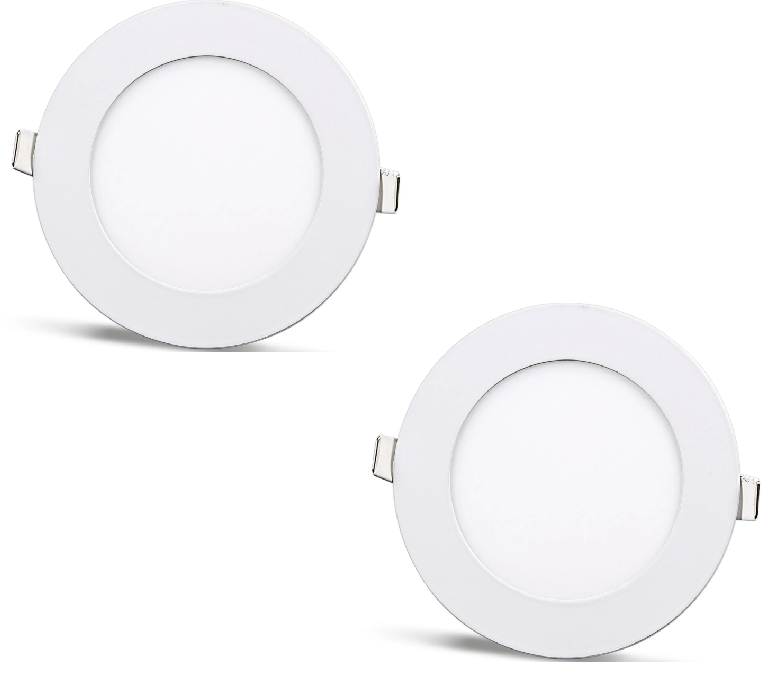 2 бр. - кръгъл LED панел 6W / 540Lm студено бял кръгъл за вграждане (с включено захранване) 6500K YL10-0600