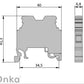 ONKA 4mm2 PE Screw connector for rail Terminal box for DIN rail 2-wire gray, 1010220