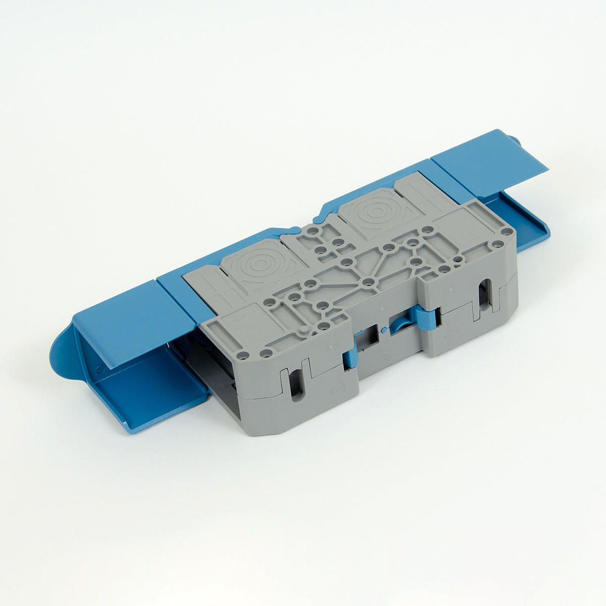 ONKA 150mm2 M12 Terminal box for screw rail Terminal box for DIN rail with protective cover, blue, 1030091