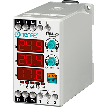 Direct digital overcurrent relay with 3×3 digital LED display TRM-25