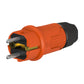 Orange rubber plug IP54, for cable, double grounding, 2P+Z, REF-O, 16 amperes 250 volts, manufacturer Bylion
