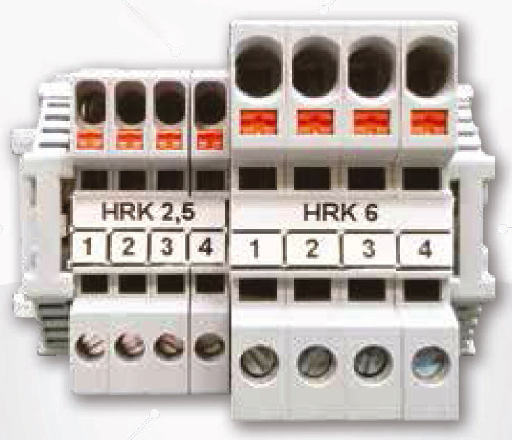 ONKA 2.5 mm2 hybrid screw / spring terminal block for busbar Terminal block for DIN rail 2-wire gray, 1040002