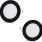 2 pcs - round LED panel 6W / 540Lm cool white black frame round for recessed installation (included power supply) 6500K YL10-0600-S