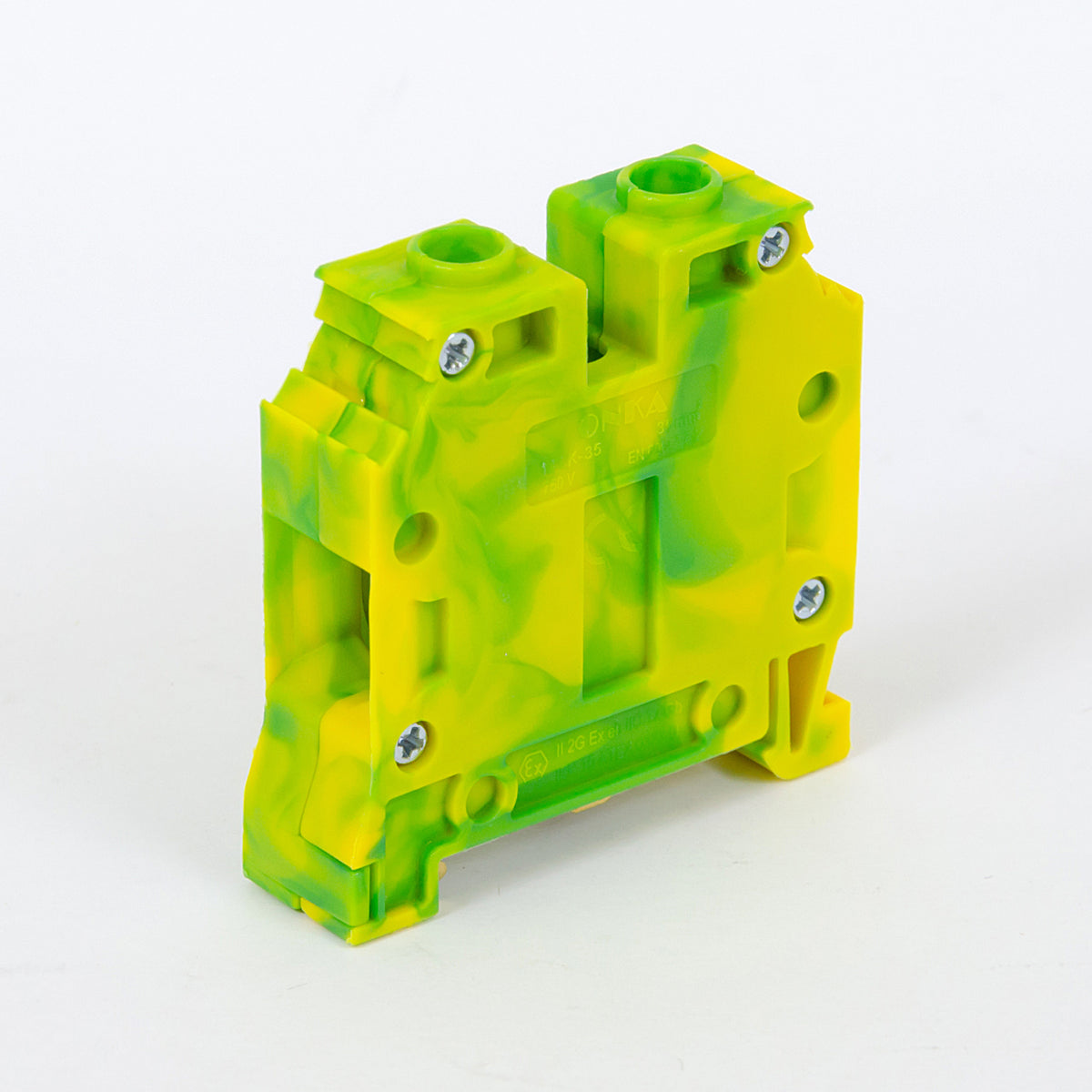 ONKA 35mm2 PE Connecting block for screw rail Terminal for DIN rail 2-wire gray, 1010533